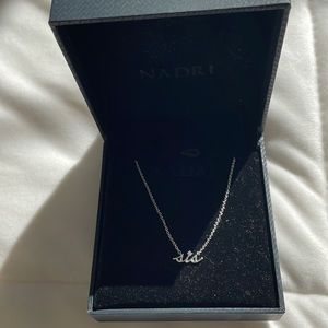 Nadri silver “sis” necklace